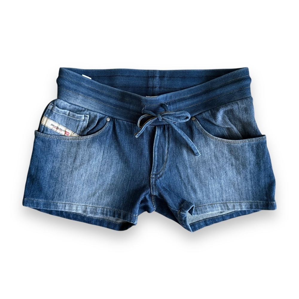 Diesel Blue Drawstring Mini Shorts Size S